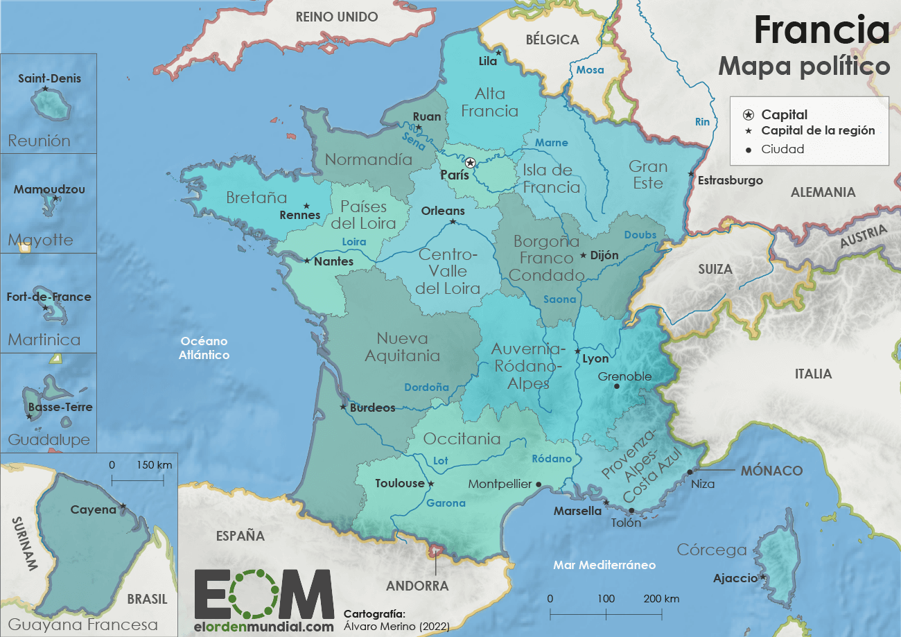 Mapa Político De Francia Guao 4096